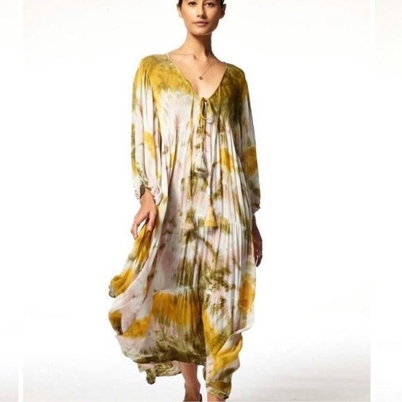 Young Fabulous & Broke Dawn Tie-Dye Flowy Maxi Dress Medium - Picture 2 of 6